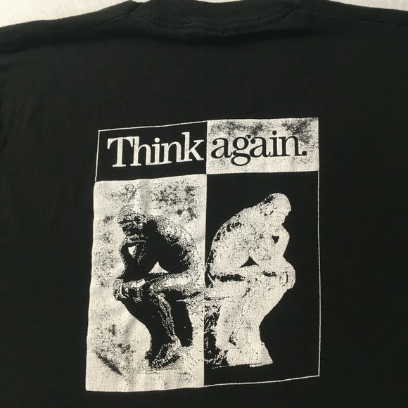 #CC Fruit loom single stitch Hp Hewlett Packard T-Shirt Men's L Think Again - Picture 12 of 12